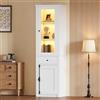 Rosebibi Grande Vetrina Soggiorno alto 200 cm, Mobile Espositore con Ante in Vetro, Design Moderno, Organizer per Soggiorno/Collezione