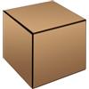 VENTE-UNIQUE Tavolino Laterale Cubix L 35 cm x P 35 cm x H 35 cm MDF Marrone Vetro Specchiato Fumé Design Minimalista