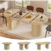 MSFE Tavolo da Pranzo Allungabile Moderno Tavolo Rotondo Allungabile per 4-8 Persone Tavolo da Pranzo da Cucina Allungabile Tavolo per Sala da Pranzo Estensibile per Spazi Multifunzionali 100-180x100x75CM