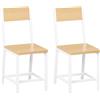 YOUDENOVA Sedie da Pranzo Set 2, Effetto Faggio, Gambe in Metallo Bianche | Sedie da Cucina con Schienale, Struttura Resistente, Portata 150 kg per Sedia, per Sala da Pranzo e Soggiorno