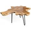 FaHome Tavolino in legno - tavolino da caffè - realizzato a mano - piano in legno di tasso - 40 - 80 x 40 - 60 cm