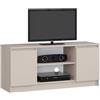 AKORD | Mobile per TV in Legno K 120 | Mobiletto Porta Televisione Soggiorno | un ripiano aperto | 2 Ripiani con Ante a Sinistra e a Destra | 55 x 120 x 40 cm | Colore Cashmere