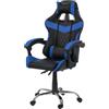 AND HOME Sedia Gaming Ergonomica Reclinabile - In Ferro Cromato, IMBOTTITURA EXTRA | Effetto Pelle, Altezza Regolabile, Cuscini Lombare e Cervicale Rimovibili, Ruote "soft floor"Antigraffio, Blu