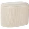 Beliani Pouf Glamour Tappezzeria in velluto beige chiaro contenitore