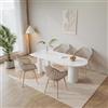 GrandCA HOME Set di 4 Sedie da Pranzo Moderne, Sedie da Cucina con Braccioli e Cuscini di Seduta, Schienale Verticale Cavo e Gambe in Legno per Soggiorno, Balcone, Ufficio - Cachi-mt