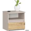 AKORD | Comodino Piccolo con un Cassetto e un Ripiano | Armadio Camera da Letto Cassettiera Scrivania | 40 x 40 x 35 cm | 16mm Pannello laminato | Cashmere - Rovere Artigianale
