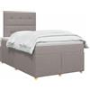 vidaXL Letto box spring con materasso Tortora 120 x 200 cm Tessuto | Offre un supporto perfettamente bilanciato, adattabile all'altezza desiderata, illuminazione USB pratica e a risparmio