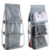 inheming INHEMI Porta Borse da Armadio, Organizer da Appendere per Borsa con Gancio, 6 Scomparti Grandi,Scomparto Trasparente, Organizer per Armadio - Grigio