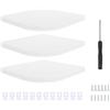 TOYANDONA Mensole Angolari Galleggianti Ovali in Legno, Set da 3 Bianche 15X15 CM, Libreria Triangolare a Parete per Soggiorno, Cucina e Studio