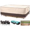 F&J Outdoors Coperture per mobili da terrazza, impermeabili, resistenti ai raggi UV, per tavolo e sedie, 108 x 203 cm (P x 60 cm)