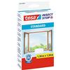Tesa Insect Stop Zanzariere Attacca & Stacca STANDARD per Finestre - Zanzariera Adesiva - Rete per Zanzariera Regolabile a Piacere - Bianco, 130 cm x 150 cm