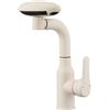 XDSMB Rubinetto Bagno Lavabo Estraibile 360° Ruota 4 Modalità Miscelatore Monocomando Bagno,Milk White