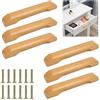 EUIEUT 6 Pezzi Maniglia del Cassetto Mobili in Legno 128mm Pomelli Cassetti per Mobili Cucina in Legno Maniglie per Mobili da Cucina Moderni Maniglie Armadio con Viti per Porta Armadio e Cassetto