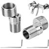 txuzong Attacco Regolabile per Doccia a 360° - Adattatore Universale in | Acciaio Inox, Raccordo Curvo Allungabile per Pomello Doccia e Rubinetto Cucina, Connettore a S per Bagno e Cucina
