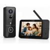 Zeerkeer Citofono senza fili Esterna Campanello con HD Fotocamera e schermo IPS 4,5 Videocitofono Impermeabile Audio bidirezional Rilevamento PIR Videocitofono con Grandangolo a 170° Nessun app/Wi-Fi