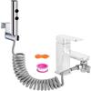 ZQZXD Kit Doccetta per Bidet Portatile -Spruzzatori a mano di acciaio inossidabile da bagno, Doccia con Deviatore 2 Vie, Tubo Flessibile da 150 cm e supporto