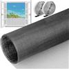 Starvortex 150x200cm Zanzariere per Finestre, Rete in Fibra di Vetro Antistrappo, Zanzariera Fissa con Nastro Forte, Rete Anti-Insetti e Anti-Gatto, Facile da Tagliare su Misura (Nero)