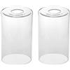 XINDAGLASS 2 Pezzi Paralume in Vetro, Paralume Trasparente, Paralume Cilindrico di Ricambio, Paralume di Ricambio in Vetro Diametro del foro 4,2 cm (Diametro 10 cm x Altezza 16,5 cm)