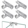 Lyeteung 4 Pezzi 11.5mm Morsetto in Vetro, Lega di Alluminio Vetro Clip, Supporti per Vetro Regolabili, Clip di Fissaggio in Vetro, Morsetti per Vetro, per Vetri Spessi 7-10 mm, Forma di T
