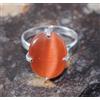Naturale Arancione di Gatto Occhio 15.20 KT Certificato Ovale Gemma Da Anello No