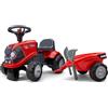 FALK - Trattore Case IH con rimorchio - Da 12 mesi - Made in France - Pala e rastrello inclusi - 2 stili di personalizzazione - Targa personalizzata - 238C