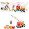 Cubika 13982 - Camion Gru in Legno, Gioco per bambini di costruzione. Più 3 anni