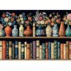 BUAHA Libri vintage Puzzle di fiori per adulti 1000 pezzi vaso biblioteca arte estetica libreria pagine fiori selvatici puzzle floreale puzzle impossibile difficile difficile impegnativo puzzle come gioco