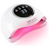Timpou Lampada UV LED per unghie da 500 W, con 90 perline, 4 impostazioni di timer, sensore automatico, display LCD, manico portatile e base rimovibile per uso domestico di unghie e piedi (X28)