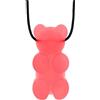 ATC Handels GmbH ARK - Collana da masticare a forma di orso gommoso, senza sostanze nocive, in 3 gradi di durezza, supporto sensoriale per bambini e adulti, cordoncino regolabile (fisso, rosso trasparente)