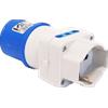 VB Electric Adattatore spina blu 2 prese bipasso 1 Schuko Adattatore da spina 2P+T 16A 230V. CEE industriale a 2 prese bipasso 2P+T 10/16A 230V. + 1 schuko bipasso