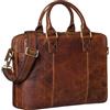STILORD "Zacharias" Borsa da lavoro uomo in pelle Ventiquattrore donna per ufficio in vero cuoio Borsa porta PC 15.6 pollici attaccabile ai carrelli Colore:zamora - marrone
