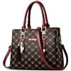 DORRISO Borsa Donna in PU, Borsa a Mano Elegante Grande Capienza con Tracolla Rimovibile e Motivo Fashion, Borsa per Lavoro, Shopping, Viaggio e Uso Quotidiano Rosso