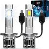 KATUR Lampadina LED H1 40000LM 200W, KATUR 800% Luminosa Lampadine H1 LED | Lampadine LED H1 Approvato ECE, 6000K Bianco Brillante, Canbus DC11V-18V, Dimensioni 1:1, Plug & Play, 2 Pezzi
