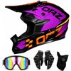 Homkia Casco Motocross Integrale per Adulti con Occhiali, Guanti e Copriviso | Set motocross completo e versatile con casco integrale, occhiali, guanti e copriviso coordinati per attività off-road.