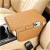 Saituo Home Bracciolo Auto Universale con 2 Tasche per Porteoggetti Marrone | Copri Bracciolo Autos, Contiene Memory Foam, Accessori Auto Interno Comodo, Accessori Autos Interno per SUV e Maggior Parte