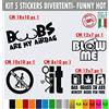 Pimastickerslab Kit Adesivi Divertenti Milf Porn Tette Fake Taxi Bang bross brazzer hub Auto Moto Casco Decalcomanie Scegli Colore -cod.1695 (070 Nero)