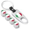 Ham-Hash Tappi per valvole auto, design italiano, argento, 4 pezzi, universali, per auto, SUV, moto, bicicletta, valvole Schrader, set di tappi per valvole con bandiera italiana
