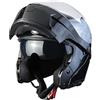 BHR Casco Modulare Moto, Casco Apribile 805 POWER, Doppia Visiera | Omologato ECE, Casco Moto Integrale con Visiera Doppia Antigraffio, Uomo e Donna, Ideale per Touring e Città