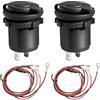 VBGURR Accendisigari, Adattatore Accendisigari 12V, Presa di Ricarica di Alimentazione DC 12V/24V con Cavo di Connessione, Presa Accendisigari Impermeabile per Barca, Moto, ATV, Camper (2 Pezzi)