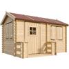 TIMBELA Casetta legno per bambini - Casetta giocattolo per bambini - L184xL241xA151cm/ 2.63m2 - Casetta da gioco da esterno - Casetta da giardino Timbela M503