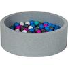 Velinda Piscina Gioco Bambino Palle Palline 150 Piscina secca (Colori delle Palline: Bianco, Blu, Rosa, Grigio, Turchese)