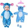 Neuytiky Vestiti per Bambole Reborn 35-45 cm, Vestiti Bambole con 1 Paio di Calzini e 1 Gruccia, Accessori Bambole per Cicciobello Femmina, Bambolotto Bambina, Regalo Bambina e Bambino, Blu