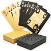 SWINILAYA 2 Mazzi Carte da Poker - Oro e Nero, Carte da Gioco Plastiche per Blackjack, Texas Hold'em, Bridge e Magia