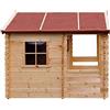 TIMBELA Casetta legno per bambini - Casetta giocattolo per bambini - L182xL146xA145cm/ 1.1m2 - Casetta da gioco da esterno - Casetta da giardino Timbela M501A