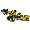 Falk - Tractopelle Komatsu con rimorchio - da 2 Anni - Made in France - Pala Frontale articolata - Targa Personalizzabile - 2076M