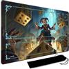 MPLRC PLAYMAT MTG, tappetino da gioco con custodia impermeabile nera, dimensioni 60 x 35 cm, con bordi cuciti MTG, tappetino da gioco con carte collezionabili, tappetino da gioco TCG (con zona, 8)