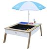 AXI Linda Tavolo da sabbia e acqua in legno con cucina e lavandino | Tavolo da sabbia per bambini in marrone e bianco | Include ombrellone