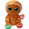 TY Beanie Boos - Crumble l'Omino di Pan di Zenzero con Occhioni Verdi Glitterati, il Peluche con gli Occhi Grandi Scintillanti, Speciale Natale - 15 Cm - T37316
