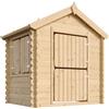 TIMBELA Casetta legno per bambini - Casetta giocattolo per bambini - L112xL146xA145cm/ 1,1m2 - Casetta da gioco da esterno - Casetta da giardino Timbela M516-1