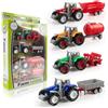 JWTRSVTY 4PCS Agricoli Trattori Giocattolo Veicoli, Trattori Agricoli Camion E Rimorchi Set, Giocattolo Trattore Metallo, Giocattolos Da Fattoria Con Rimorchio,per Bambini Ragazzi Regalo Di Compleanno